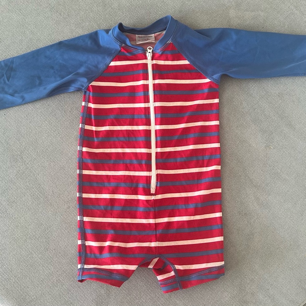 Hanna Andersson, Toddler Striped bathing suit - Red and Blue